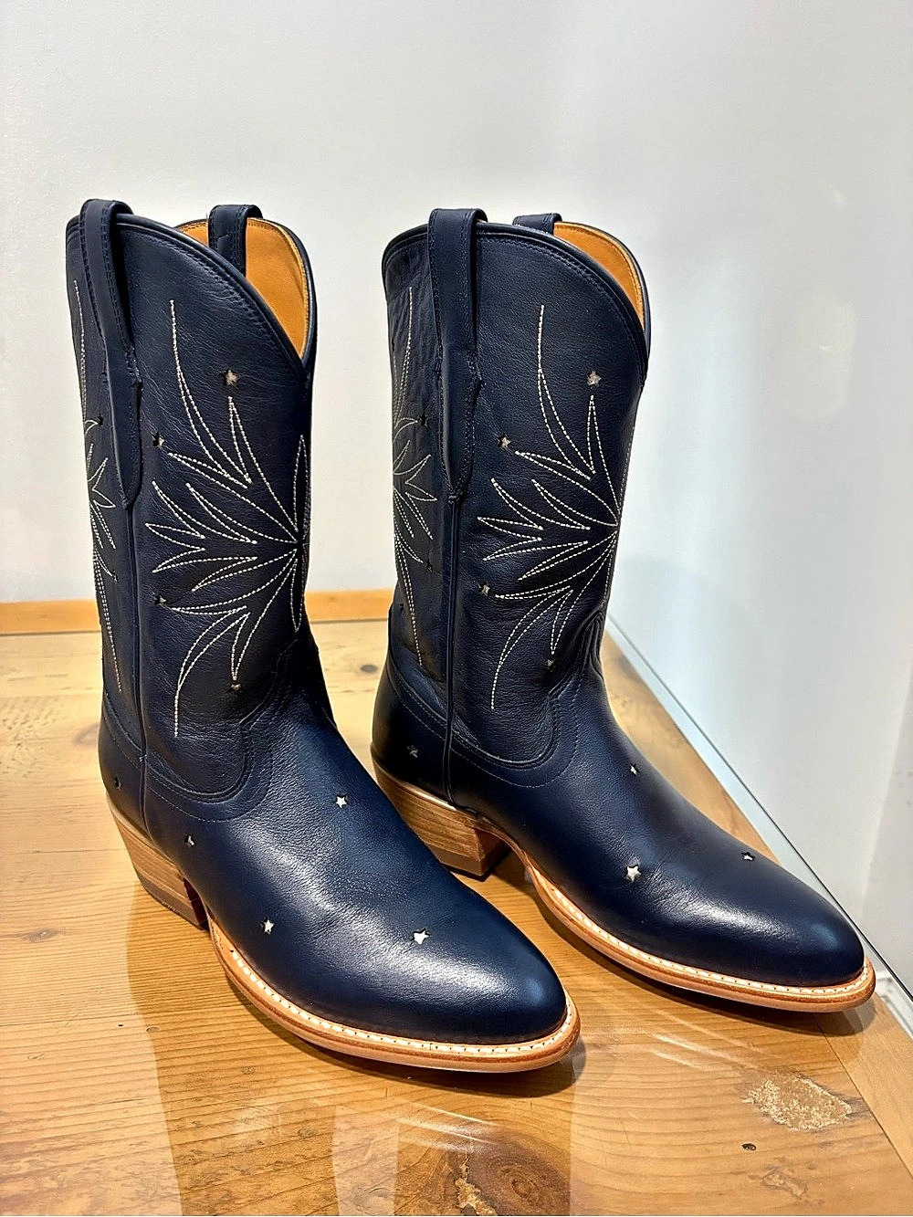 Tecovas The Jamie Firework Navy Blue Women's Leather Heeled Boots US 7